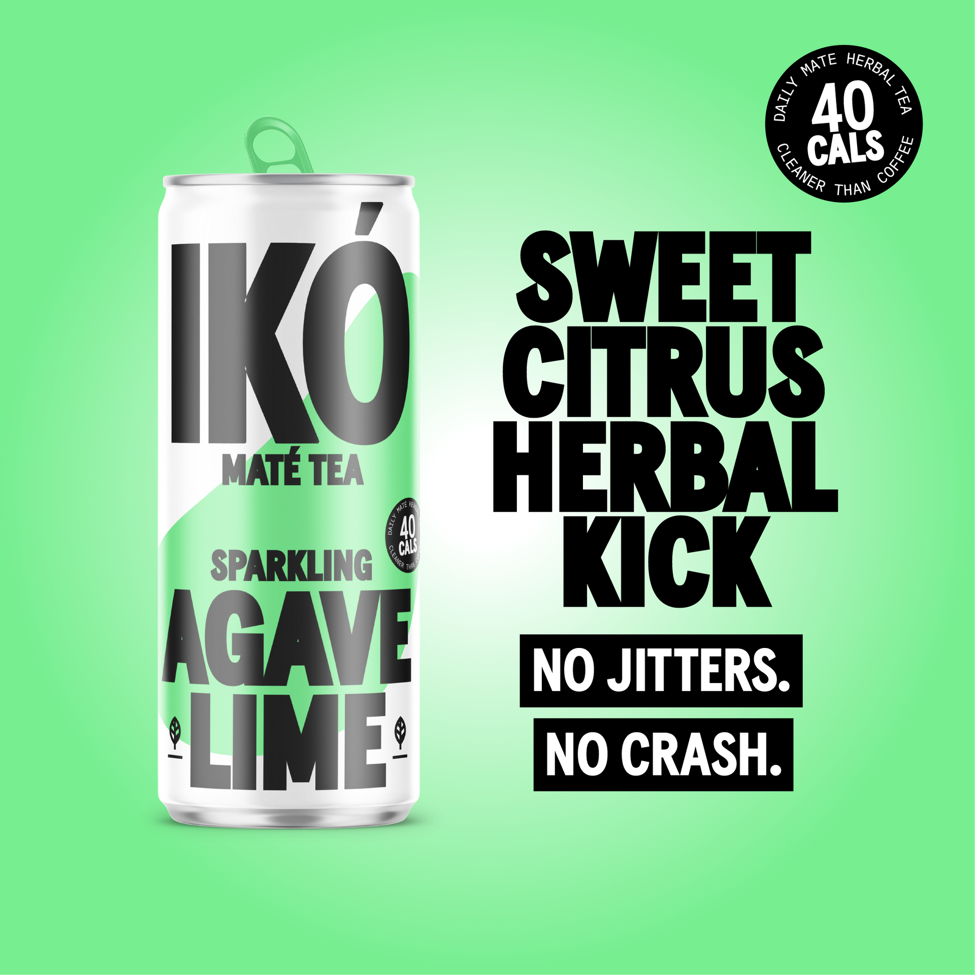 IKÓ Sparkling Maté Tea - Agave & Lime - 12x 250ml