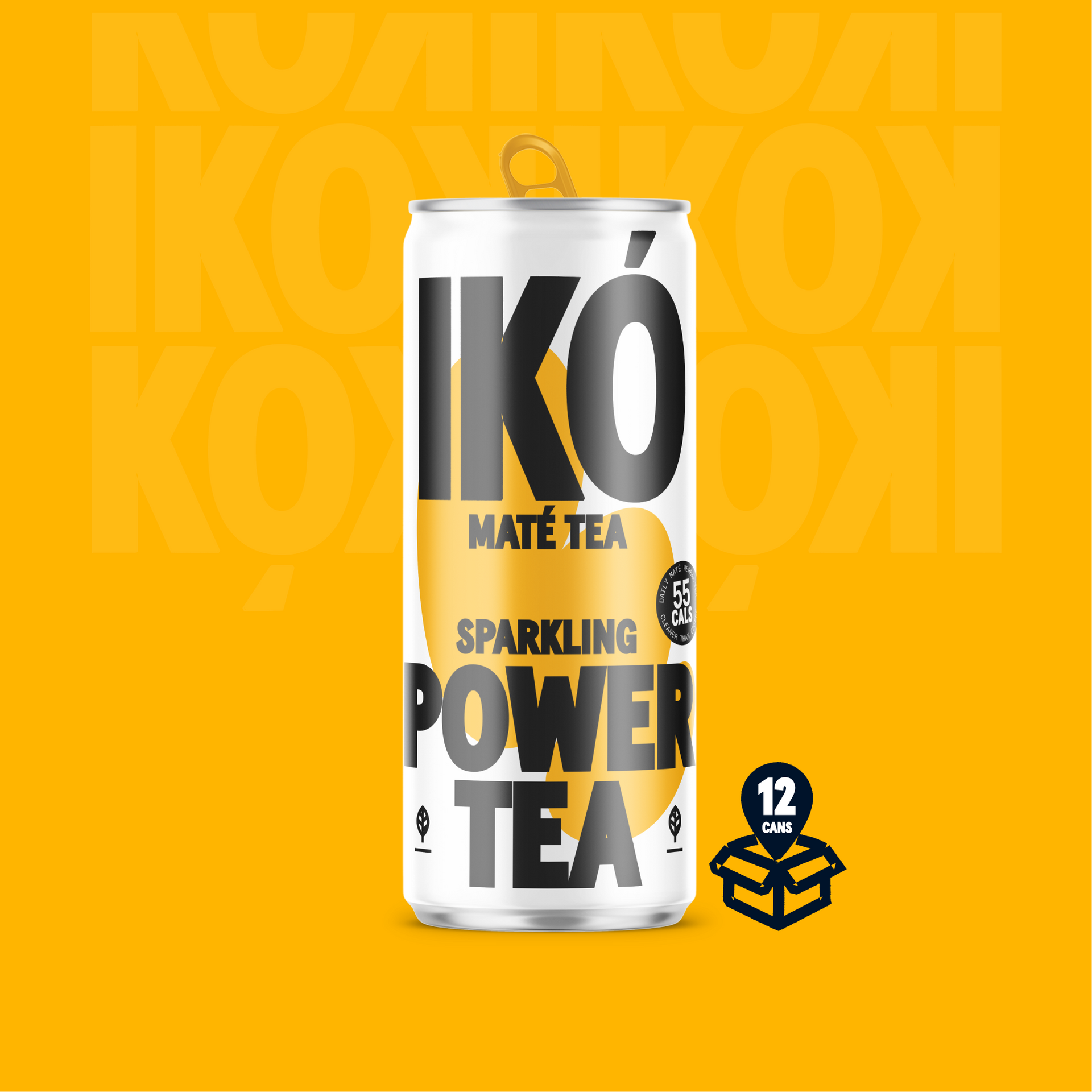IKÓ Sparkling Maté Tea - Power Tea - 12x 250ml